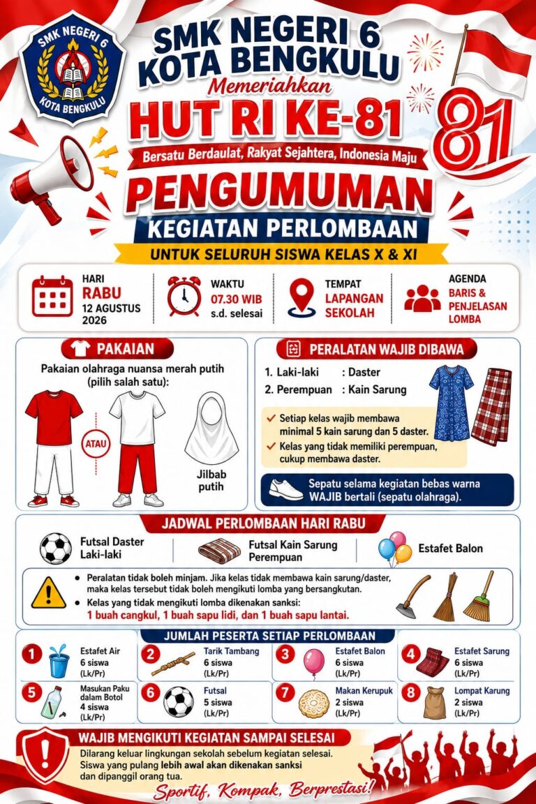 Lomba 17 Agustus SMK Negeri 6 Kota Bengkulu